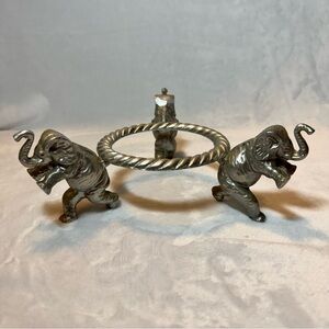Arthur Court Vintage Elephant Cast Aluminum Bowl/Pot Stand Base Holder 1993 EUC